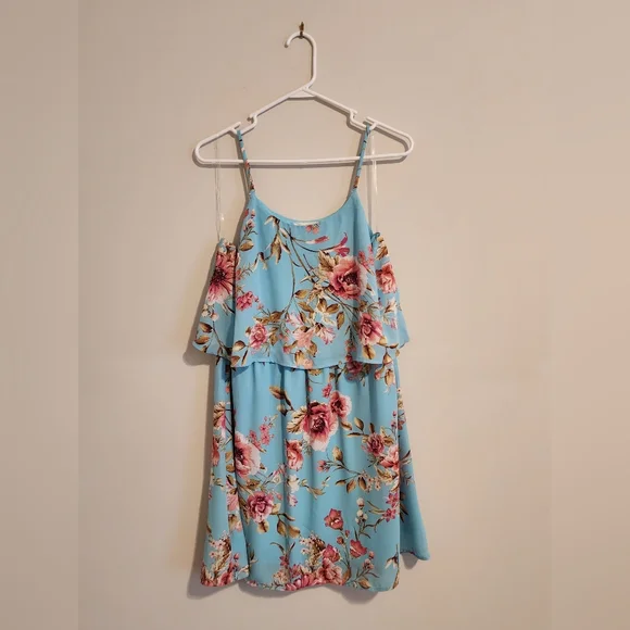 Macy's | Dresses | Macys Cloud Sky Auqa Blue Floral Sundress | Poshmark